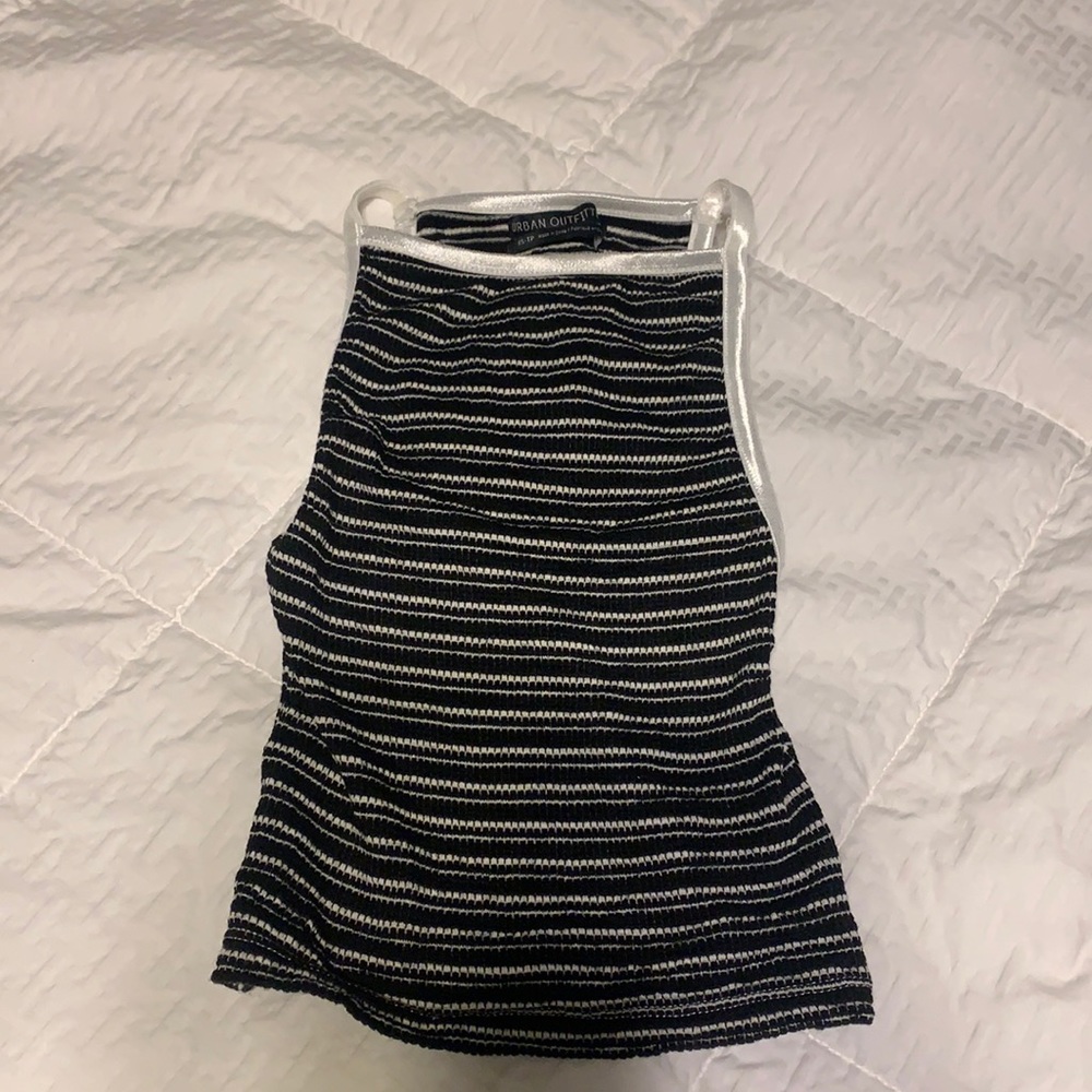 Urban Tank Top Black and White Stripes
